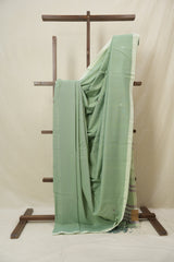 Pista Green Bengal Cotton Jamdani Saree - SRPGBCJS203