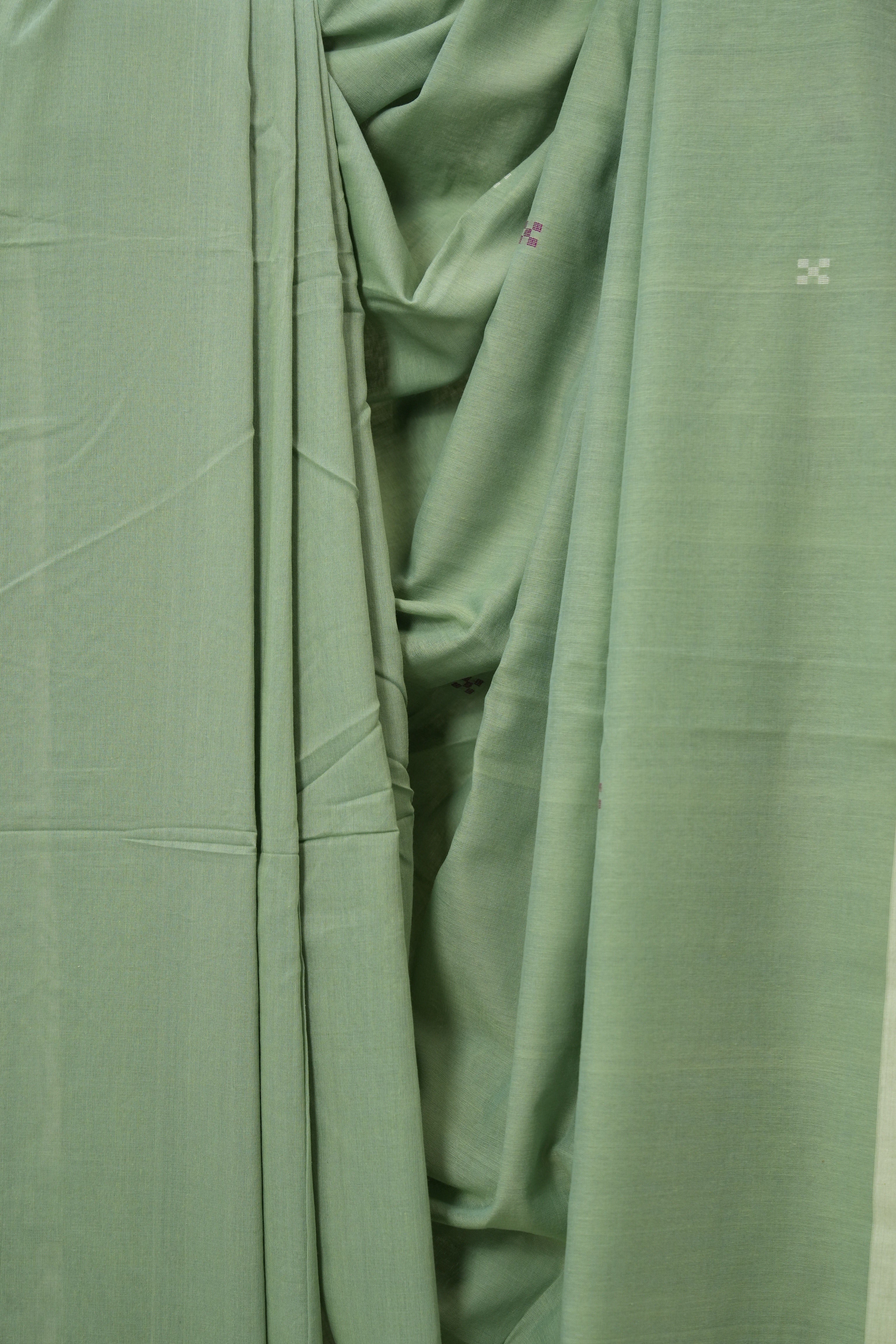 Pista Green Bengal Cotton Jamdani Saree - SRPGBCJS203