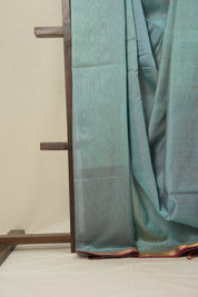 Sky Blue Maheshwari Tissue Saree - SRSBMTS592