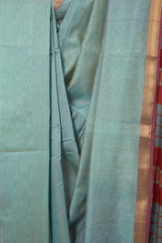 Sky Blue Maheshwari Tissue Saree - SRSBMTS592