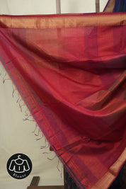 Dual Tone Blue Maheshwari Saree - SRDTBMS1236