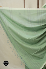 Pista Green Bengal Cotton Jamdani Saree - SRPGBCJS203