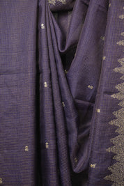 Royal Blue Embroidered Tussar Silk Saree -SRRBETSS1582