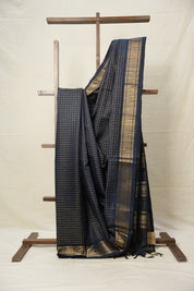 Peacock Blue Raw Silk Saree - SRPBRSS891