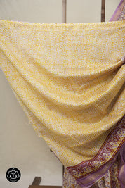 Cream Lavender HBP Cotton Silk Saree With Maheshwari Border - SRCLCSS1443