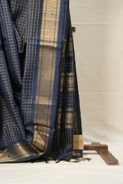 Peacock Blue Raw Silk Saree - SRPBRSS891