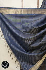 Peacock Blue Raw Silk Saree - SRPBRSS891