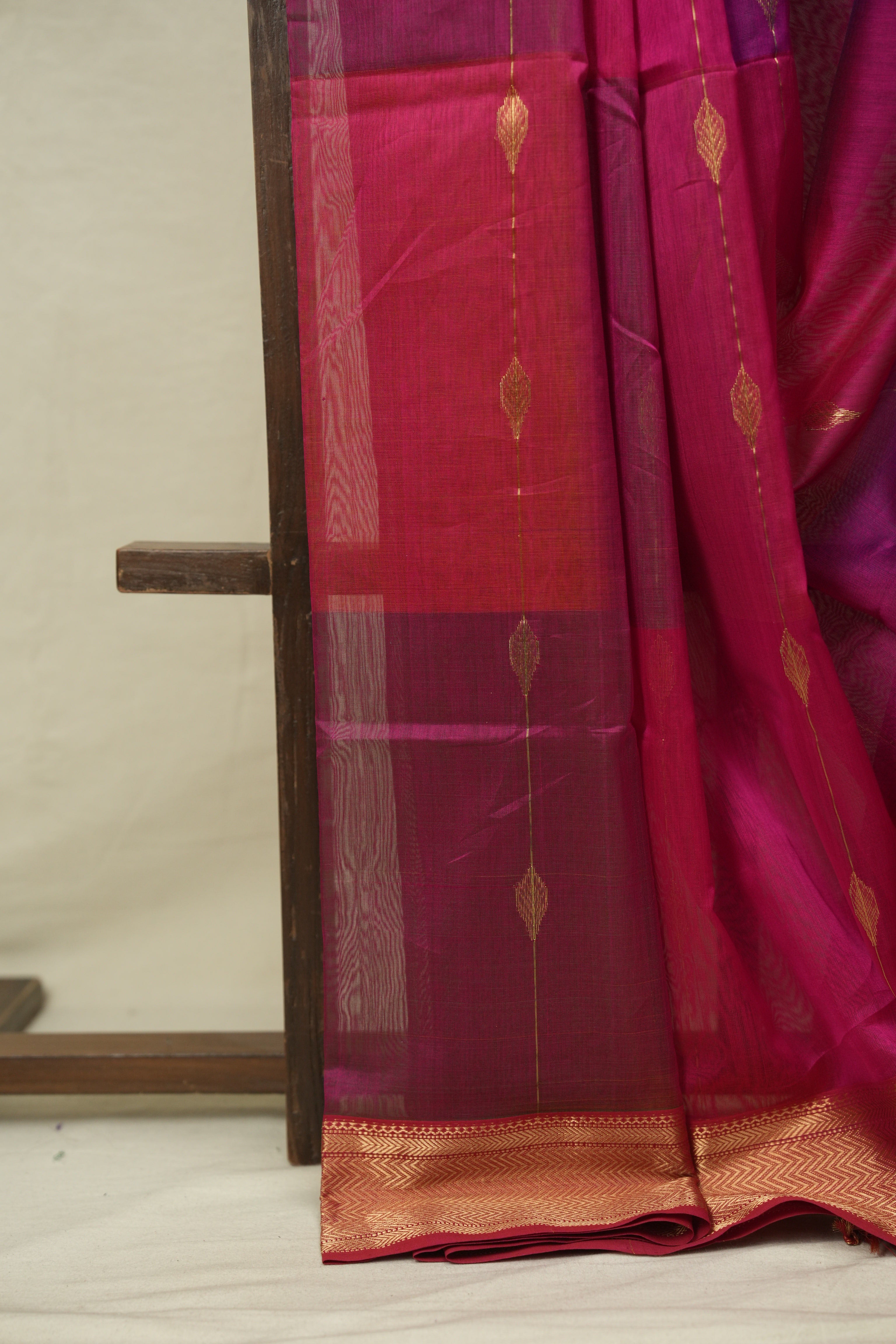 Two Tone Pink Maheshwari Saree - SRTTPMS1240