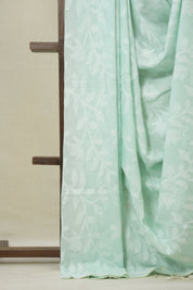Aqua Green Mul Bengal Cotton Jamdani Saree - SRAGBCJS231