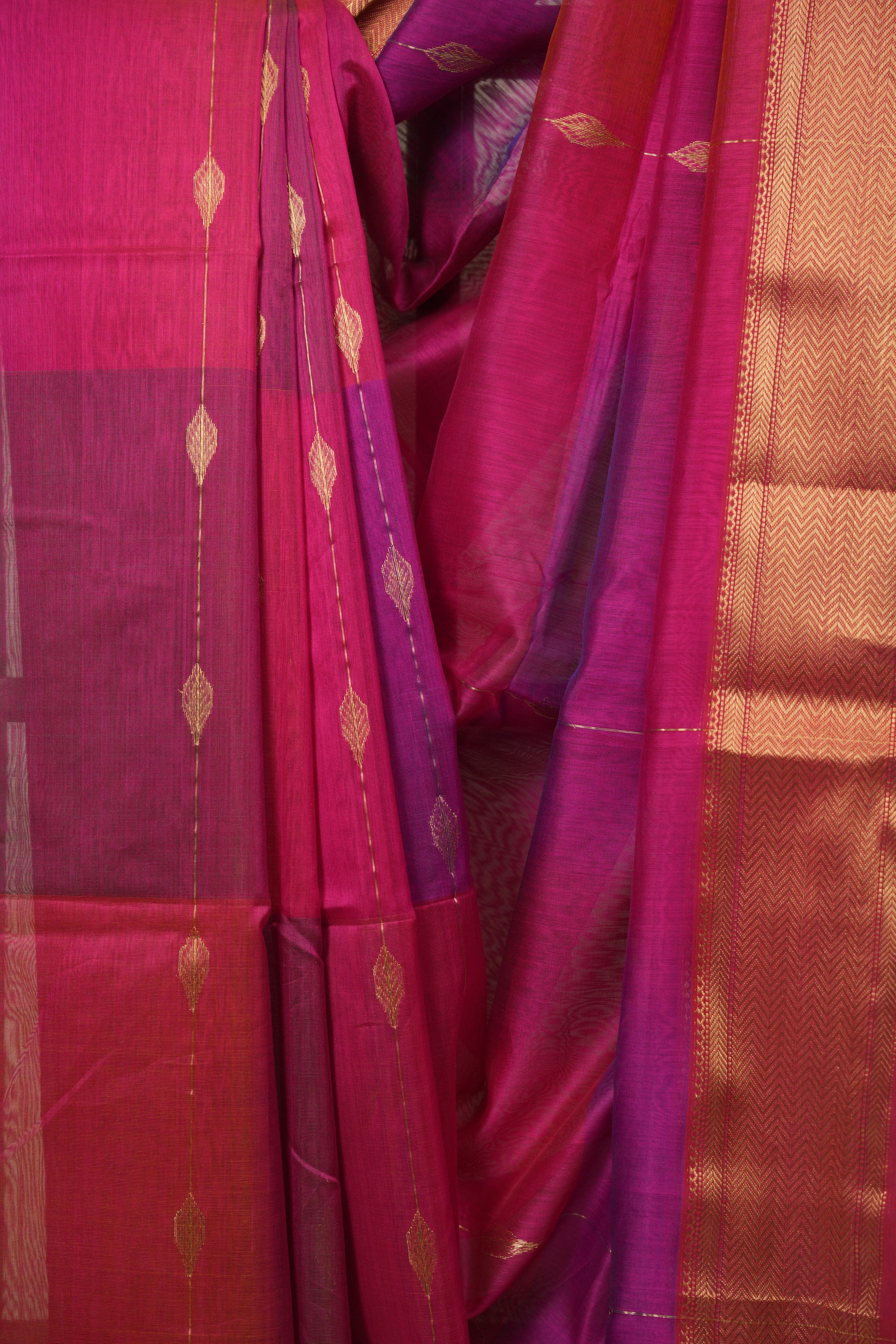 Two Tone Pink Maheshwari Saree - SRTTPMS1240
