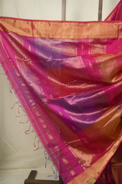 Two Tone Pink Maheshwari Saree - SRTTPMS1240