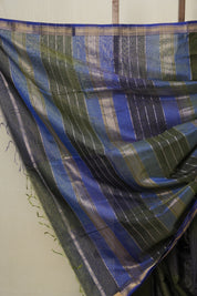 Two Tone Green Maheshwari Tissue Saree - SRTTGMTS590