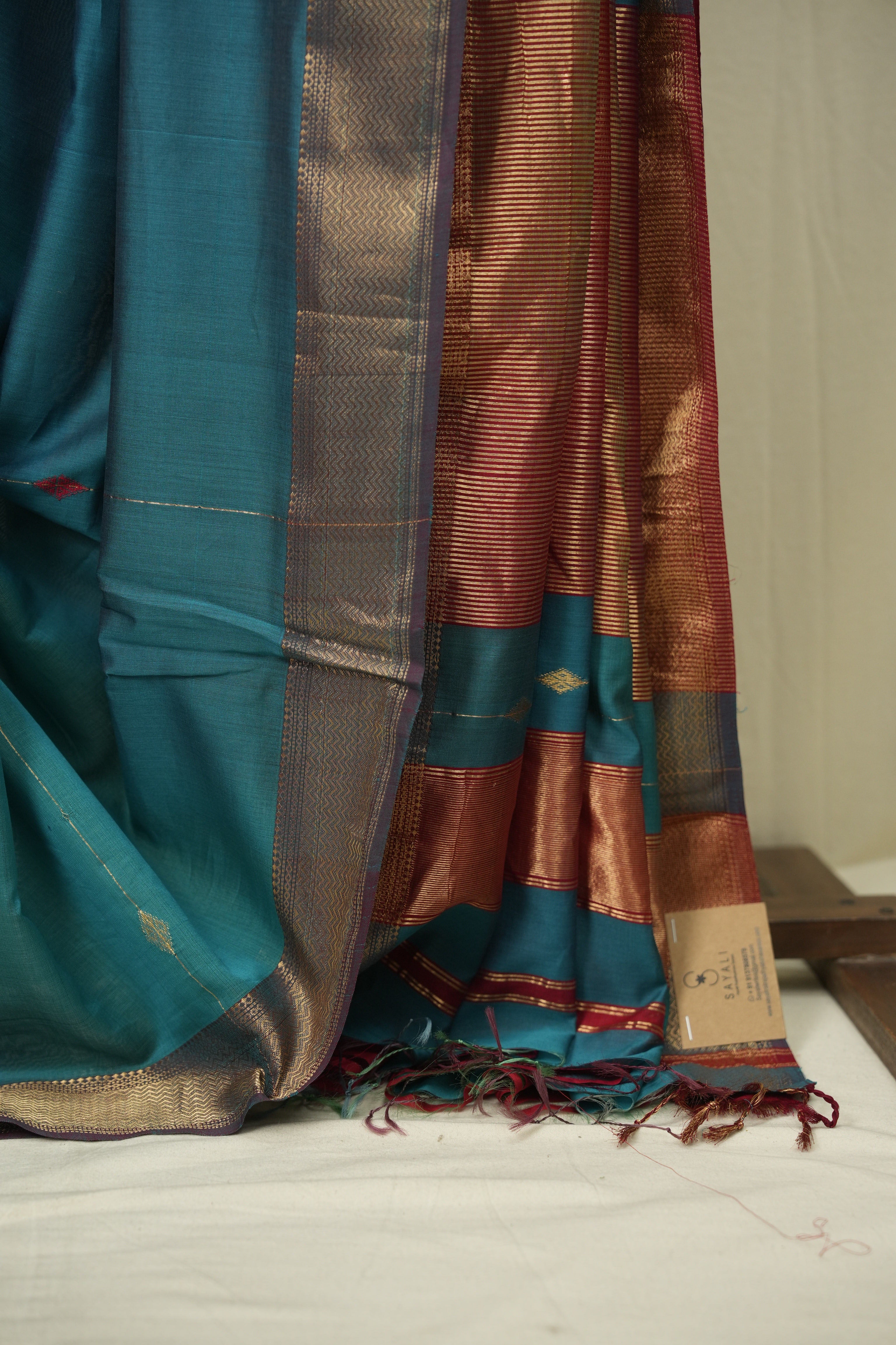 Peacock Green Maheshwari Saree - SRPGMS1242