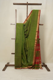 Green Maheshwari Tissue Saree - SRGMTS589