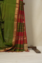Green Maheshwari Tissue Saree - SRGMTS589