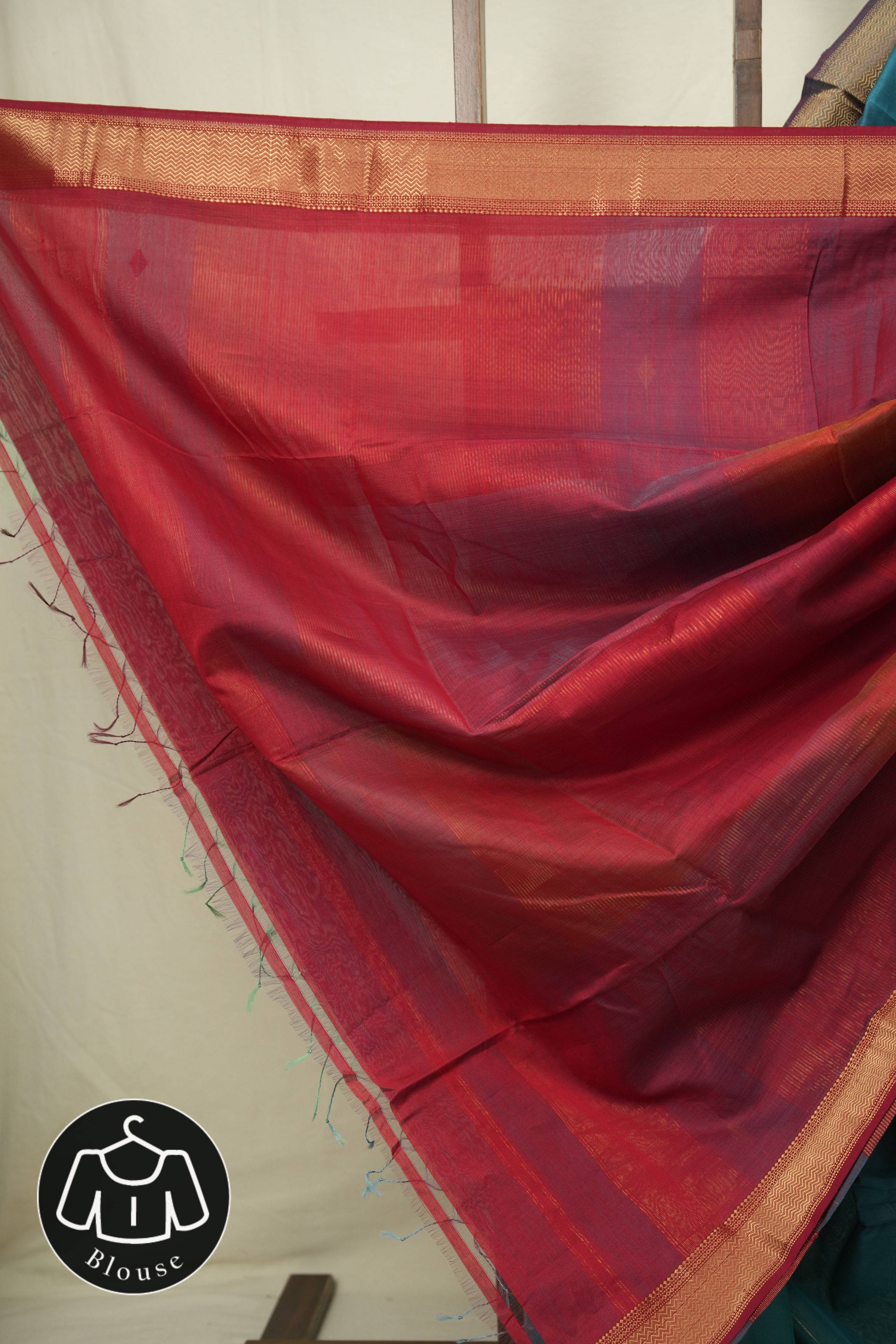 Peacock Green Maheshwari Saree - SRPGMS1242