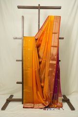 Mango Yellow Maheshwari Saree - SRMYMS1239