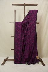 Purple Mul Bengal Cotton Jamdani Saree - SRLPBCJS233