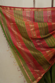 Green Maheshwari Tissue Saree - SRGMTS589