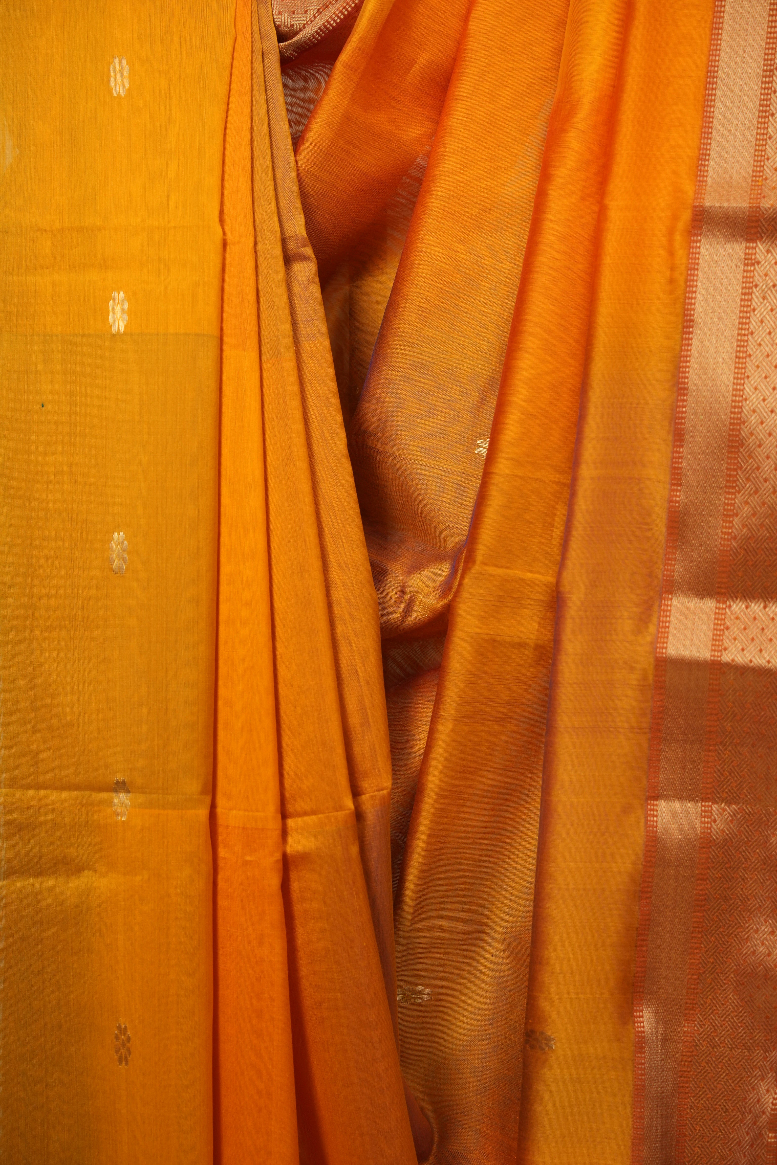 Mango Yellow Maheshwari Saree - SRMYMS1239