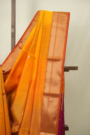 Mango Yellow Maheshwari Saree - SRMYMS1239