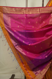 Mango Yellow Maheshwari Saree - SRMYMS1239