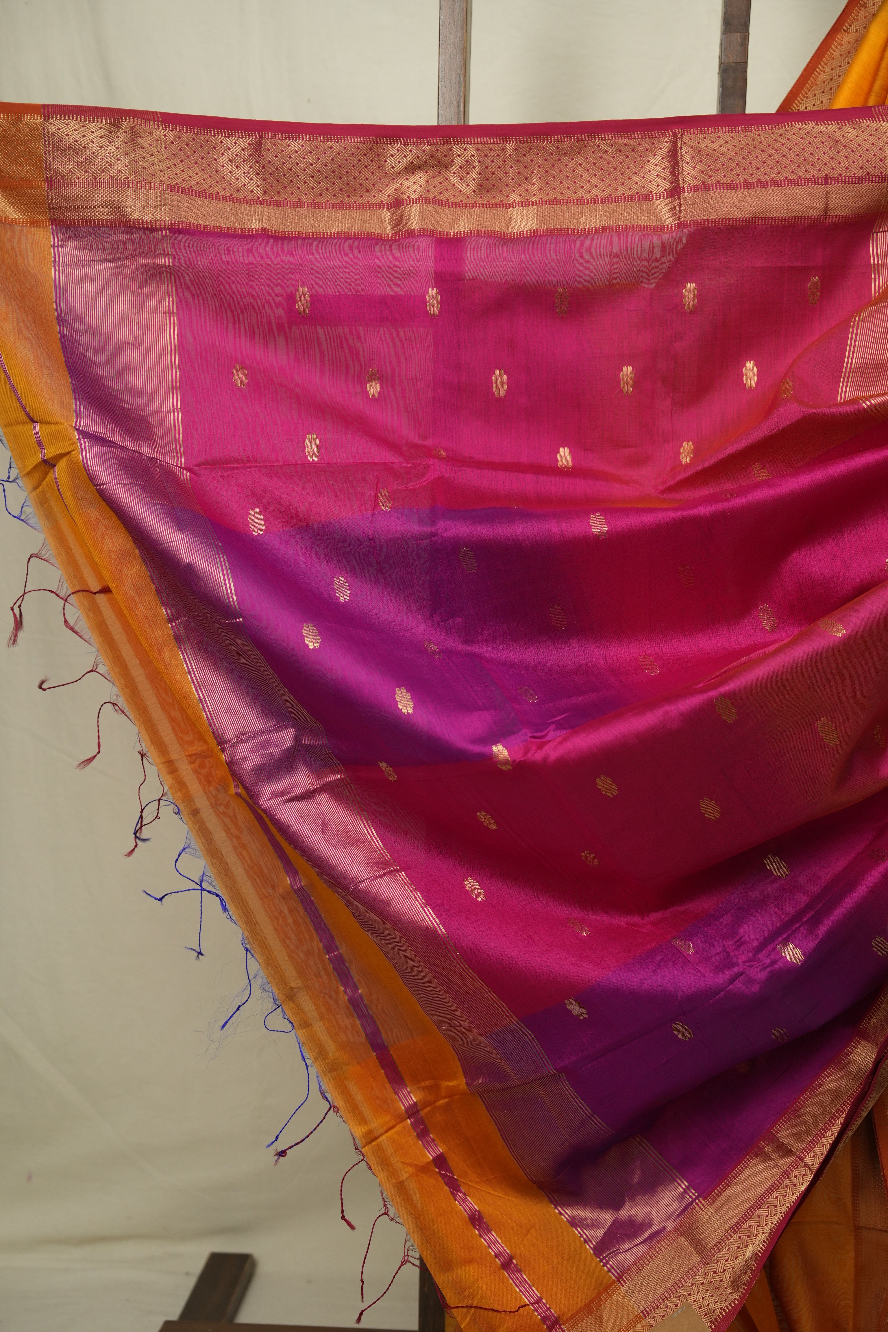 Mango Yellow Maheshwari Saree - SRMYMS1239