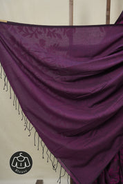 Purple Mul Bengal Cotton Jamdani Saree - SRLPBCJS233