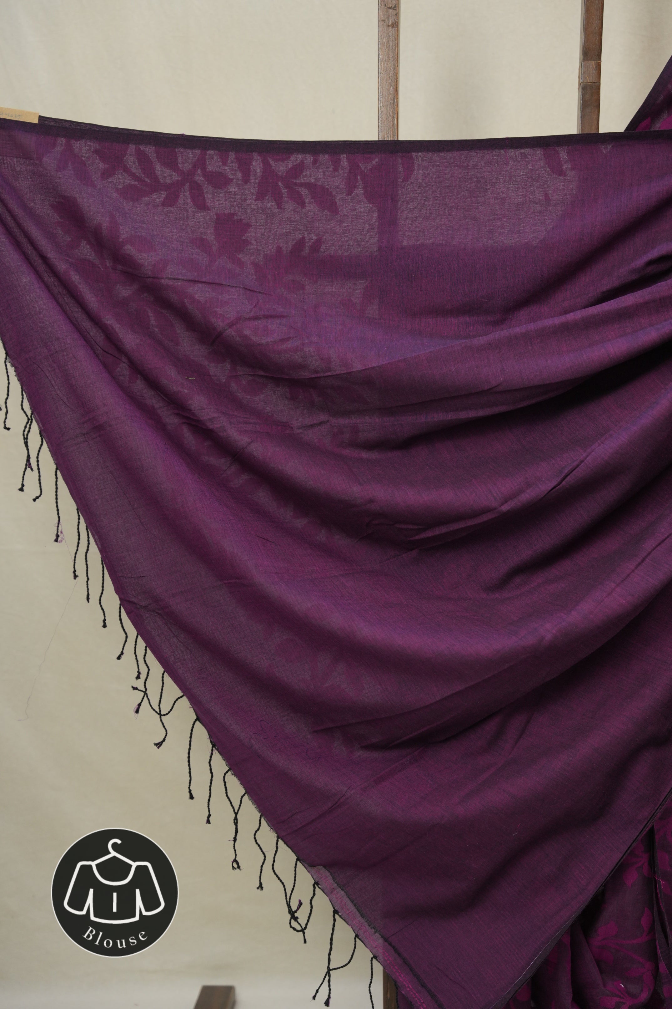Purple Mul Bengal Cotton Jamdani Saree - SRLPBCJS233