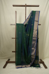 Two Tone Green Maheshwari Saree - SRTTGMS1241