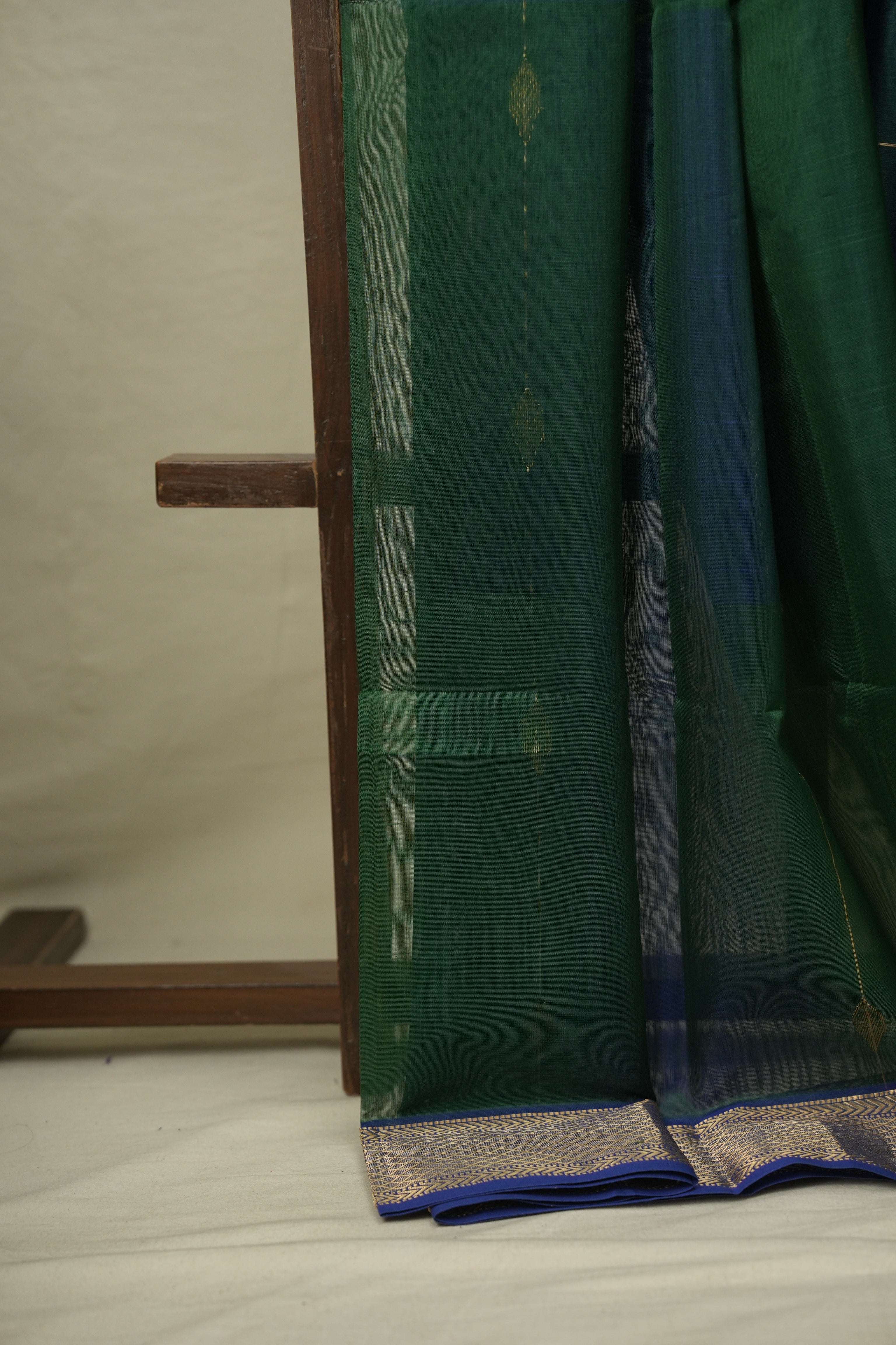 Two Tone Green Maheshwari Saree - SRTTGMS1241