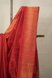 Red Raw Silk Saree - SRRRSS903