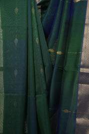 Two Tone Green Maheshwari Saree - SRTTGMS1241