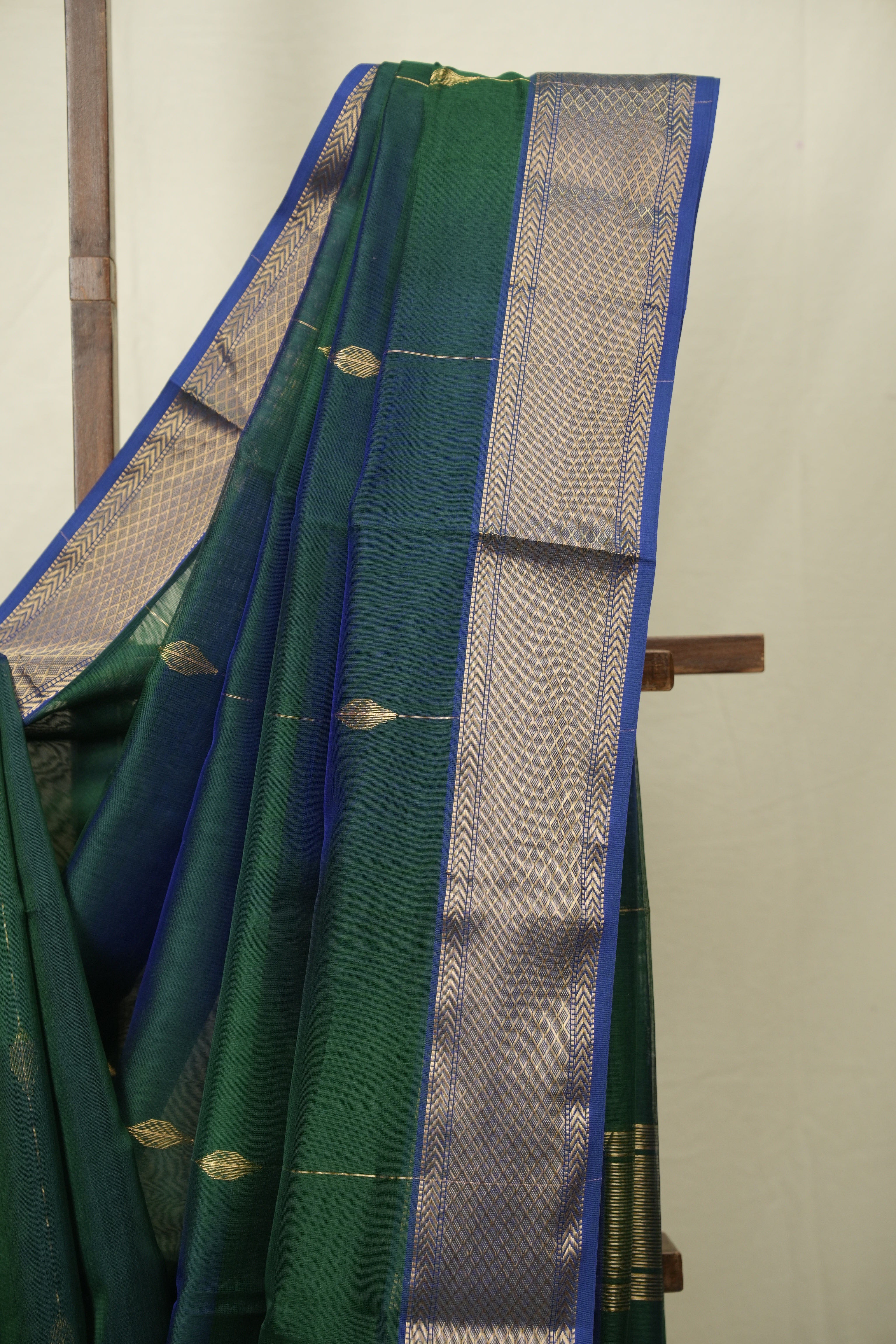 Two Tone Green Maheshwari Saree - SRTTGMS1241