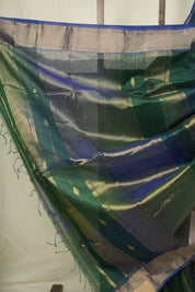 Two Tone Green Maheshwari Saree - SRTTGMS1241