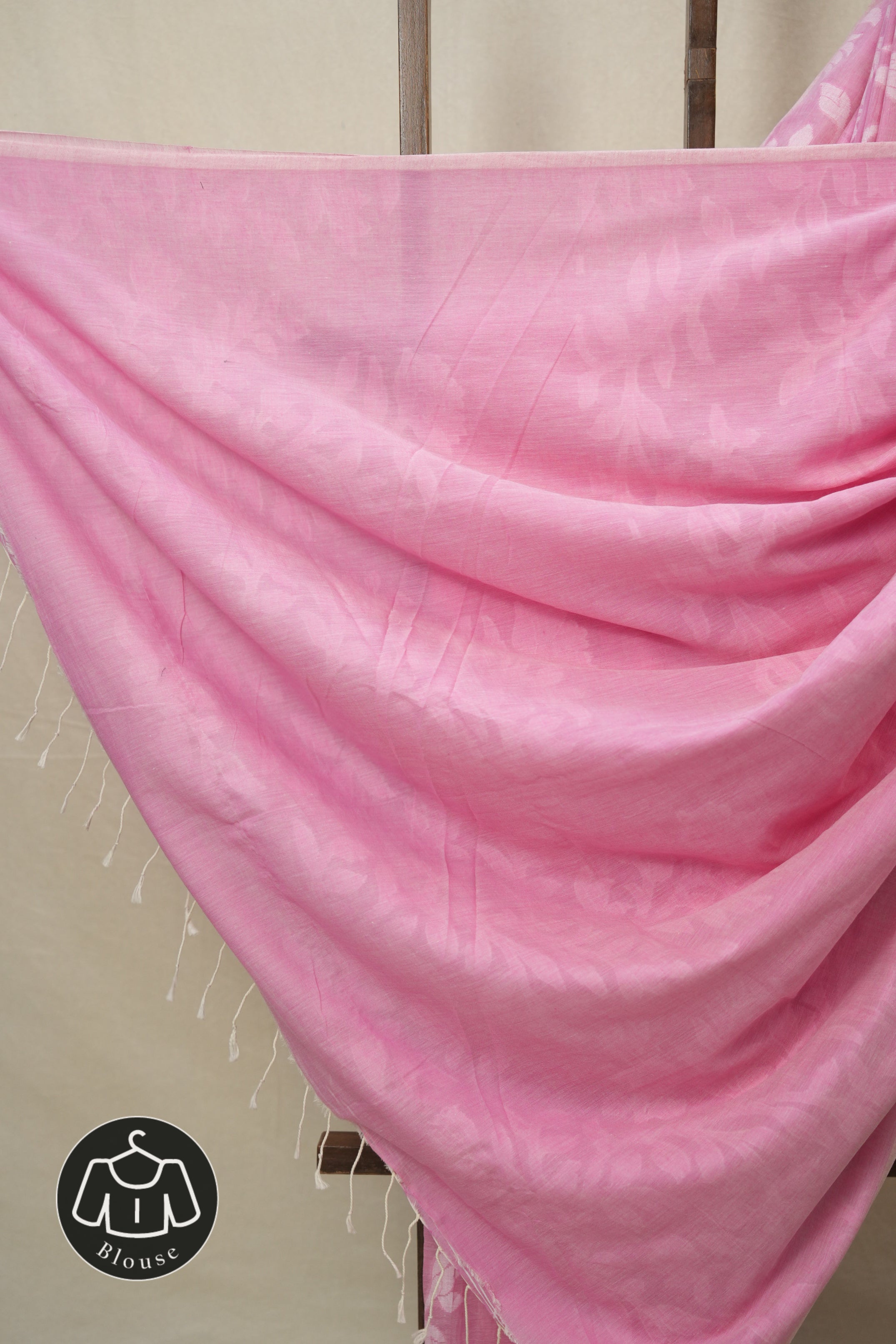 Light Pink Mul Bengal Cotton Jamdani Saree - SRLPBCJS230