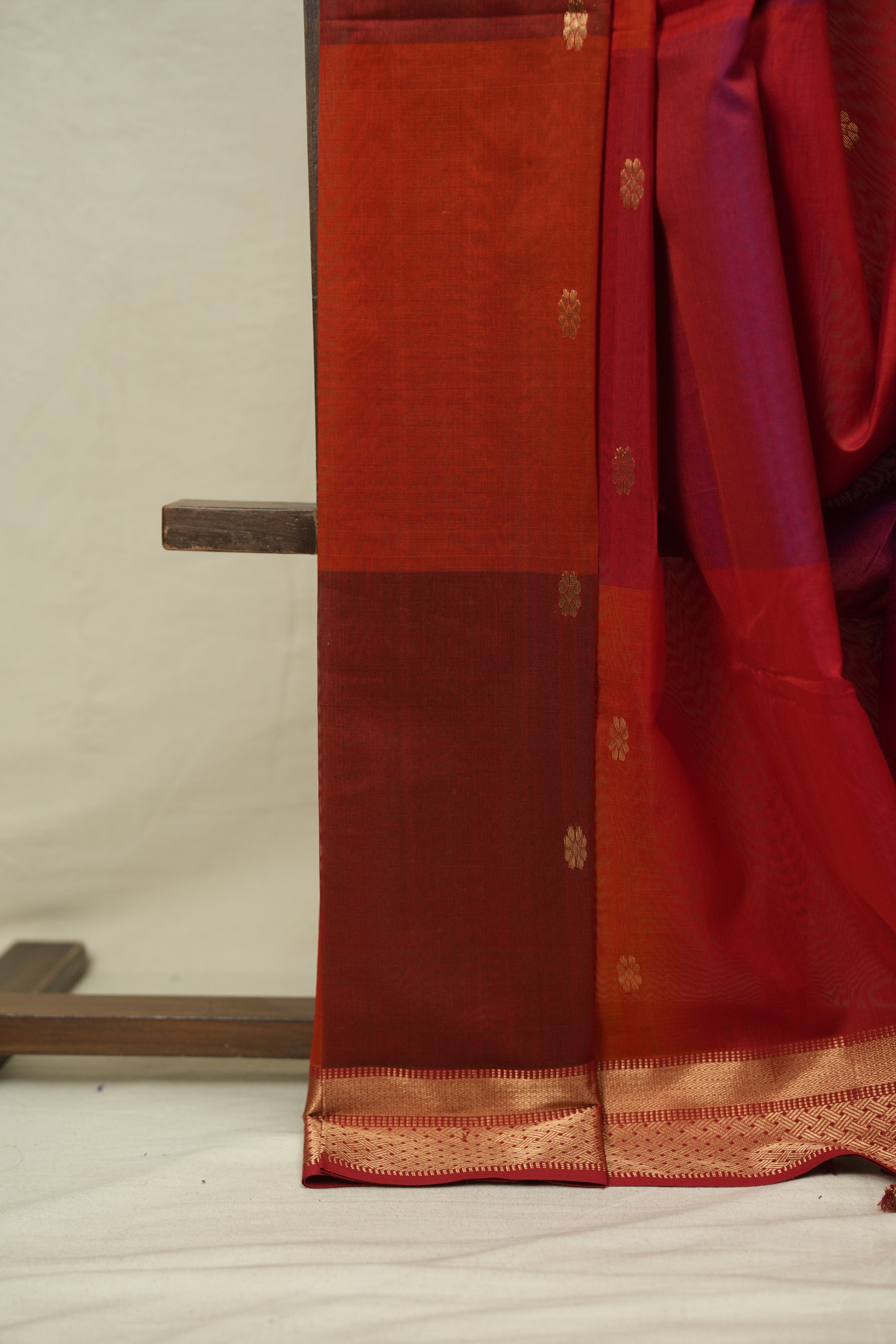Two Tone Orange  Maheshwari Saree - SRTTOGMS1243