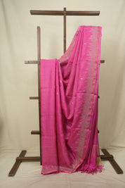 Pink Embroidered Tussar Silk Saree -SRPETSS1590