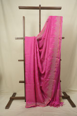 Pink Embroidered Tussar Silk Saree -SRPETSS1590