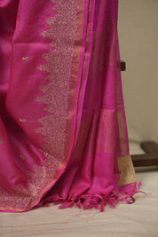 Pink Embroidered Tussar Silk Saree -SRPETSS1590