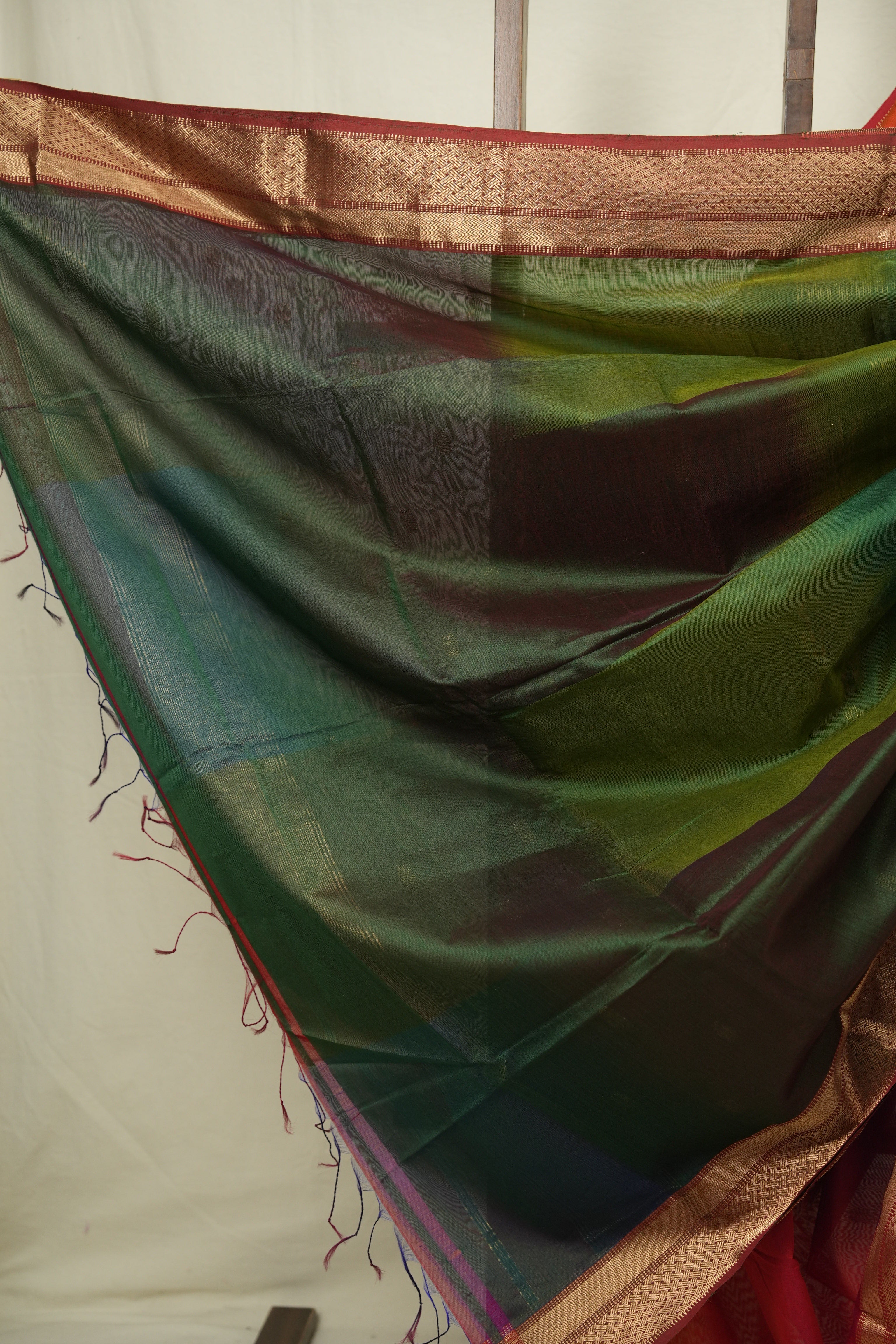 Two Tone Orange  Maheshwari Saree - SRTTOGMS1243