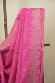 Pink Embroidered Tussar Silk Saree -SRPETSS1590