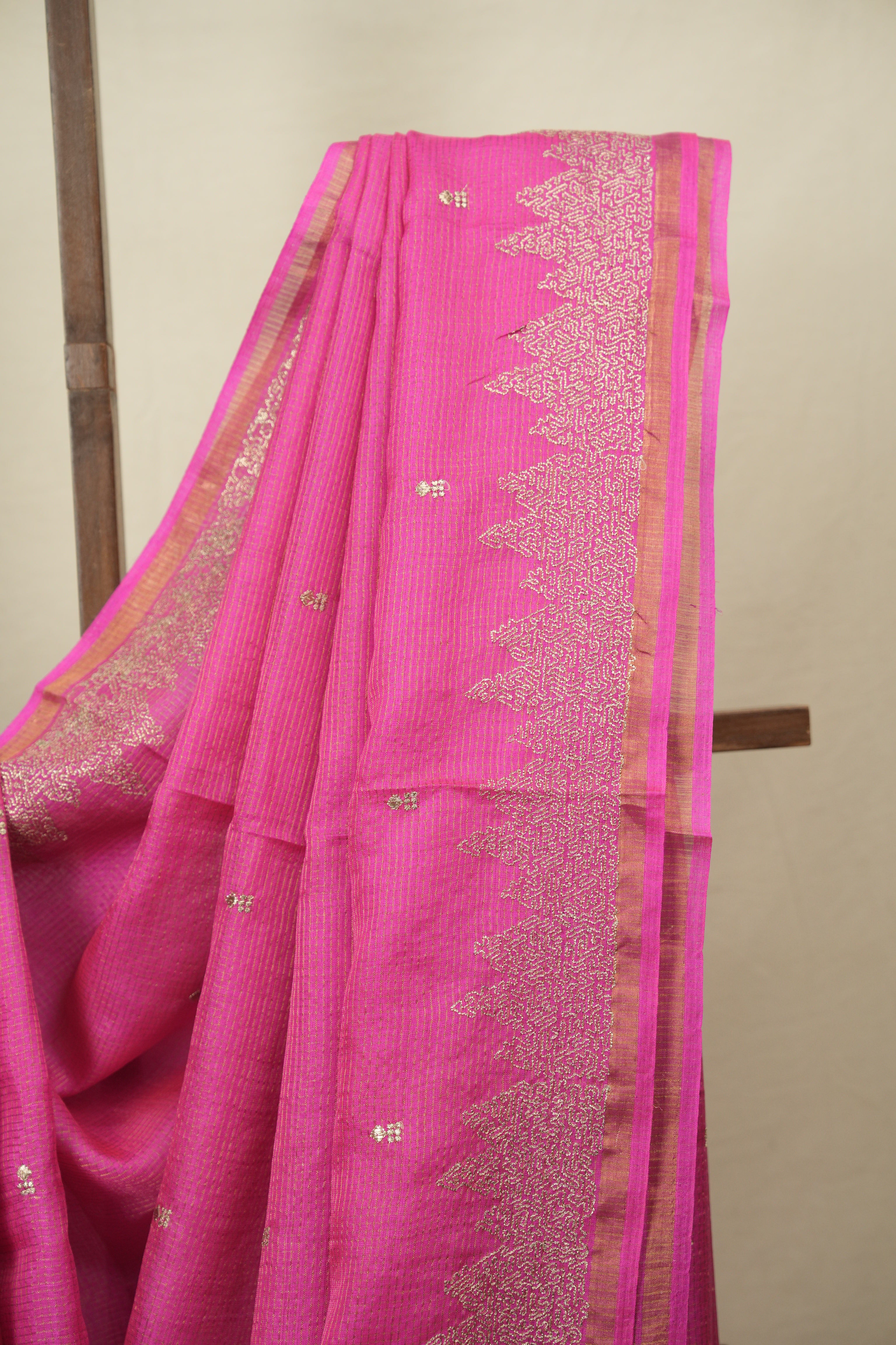 Pink Embroidered Tussar Silk Saree -SRPETSS1590