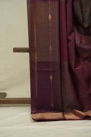 Two Tone Wine Maheshwari Saree - SRWMS1246