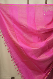 Pink Embroidered Tussar Silk Saree -SRPETSS1590
