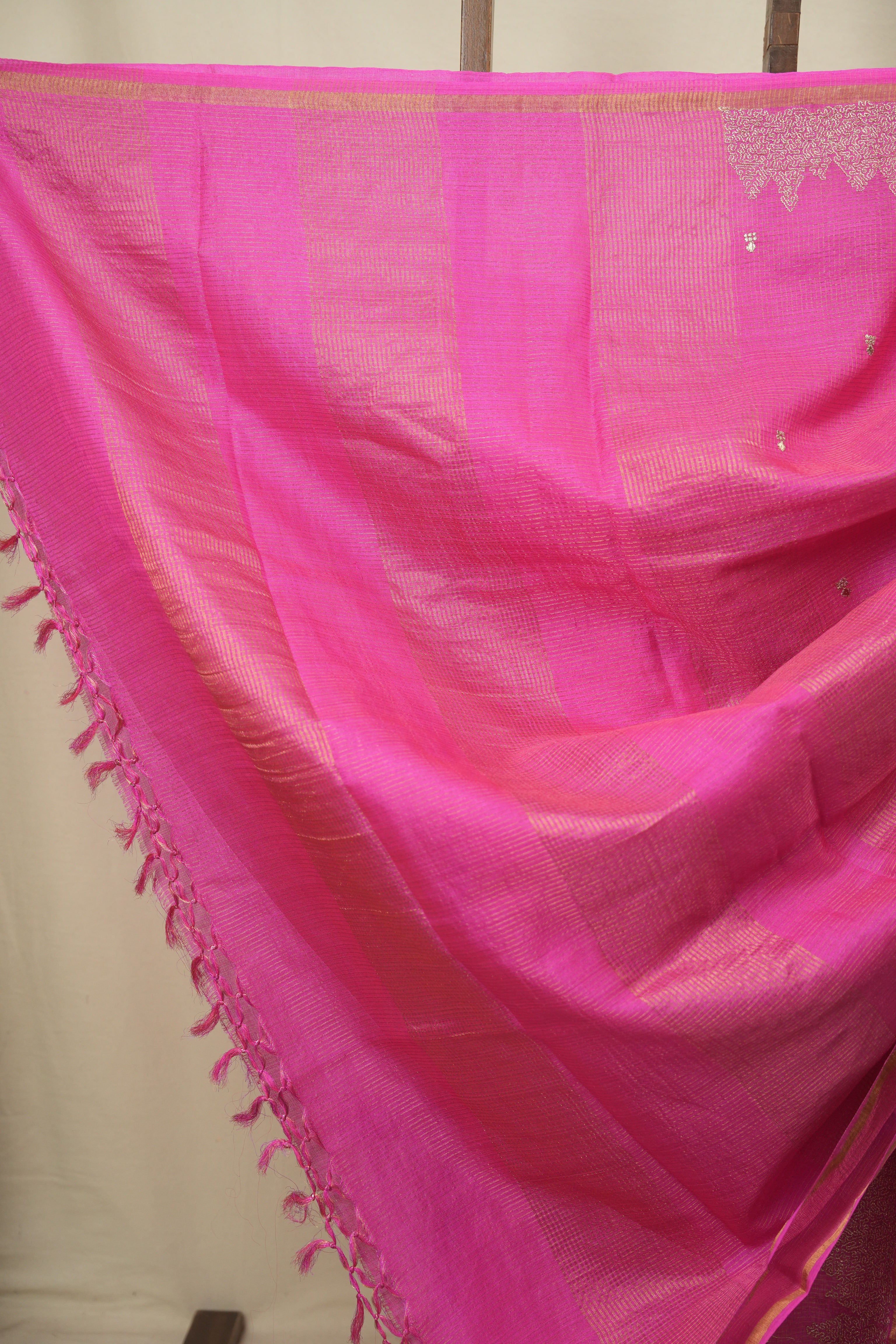 Pink Embroidered Tussar Silk Saree -SRPETSS1590