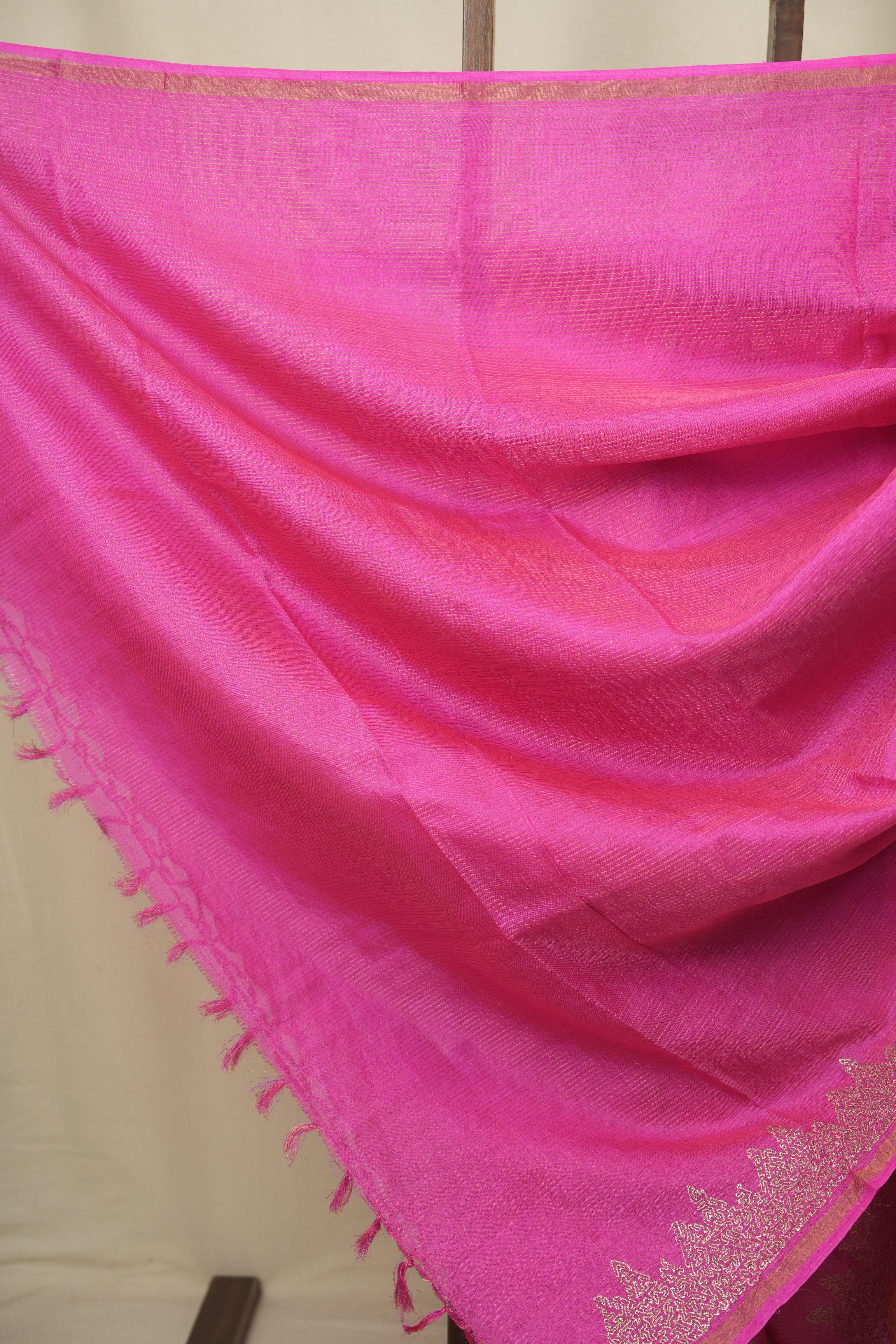 Pink Embroidered Tussar Silk Saree -SRPETSS1590