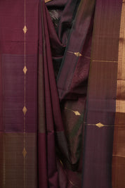 Two Tone Wine Maheshwari Saree - SRWMS1246