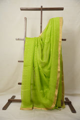 Parrot Green Matka Silk Saree - SRPGMSS78