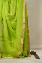 Parrot Green Matka Silk Saree - SRPGMSS78